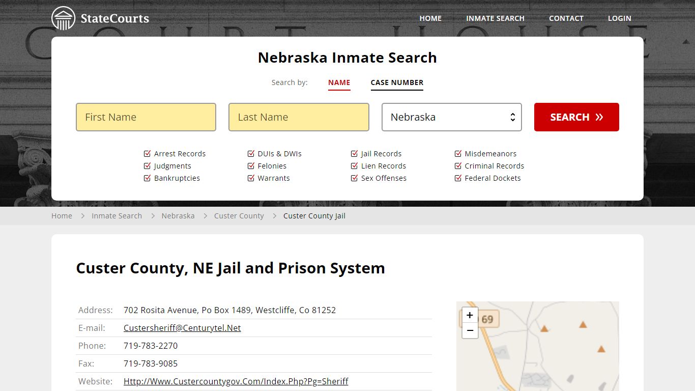 Custer County Jail Inmate Records Search, Nebraska - StateCourts